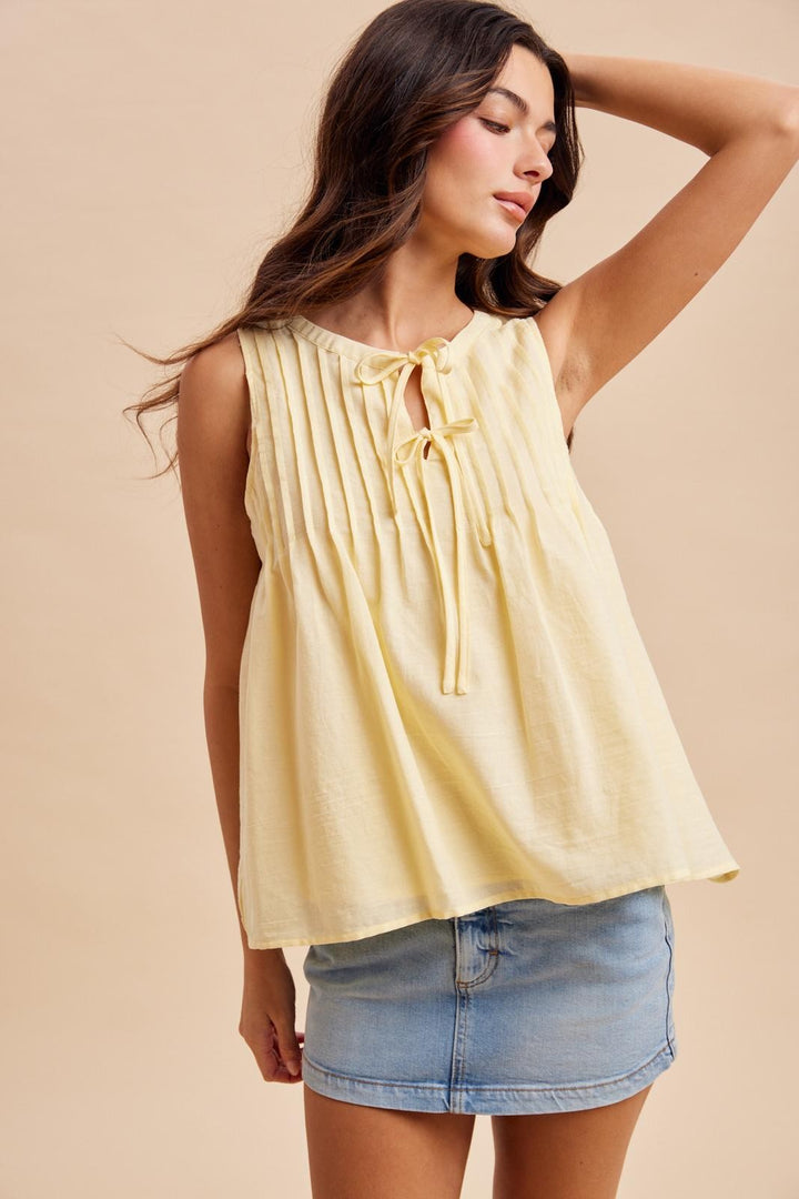 Pintuck Cotton Blouse