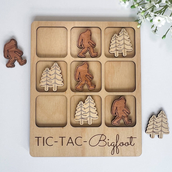 Bigfoot Tic-Tac-Toe Game - Sasquatch Gift - Customizable