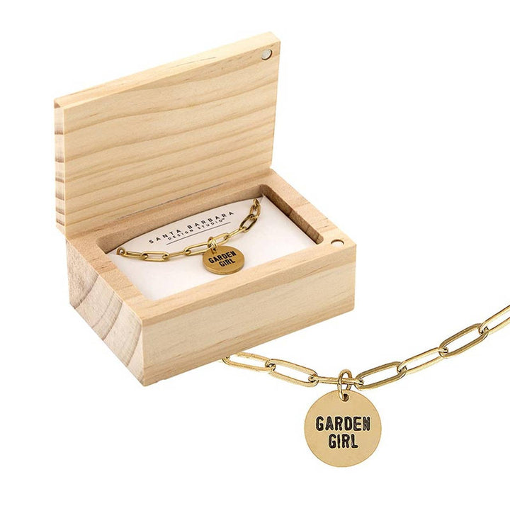 Link Chain Charm Necklace - Garden Girl