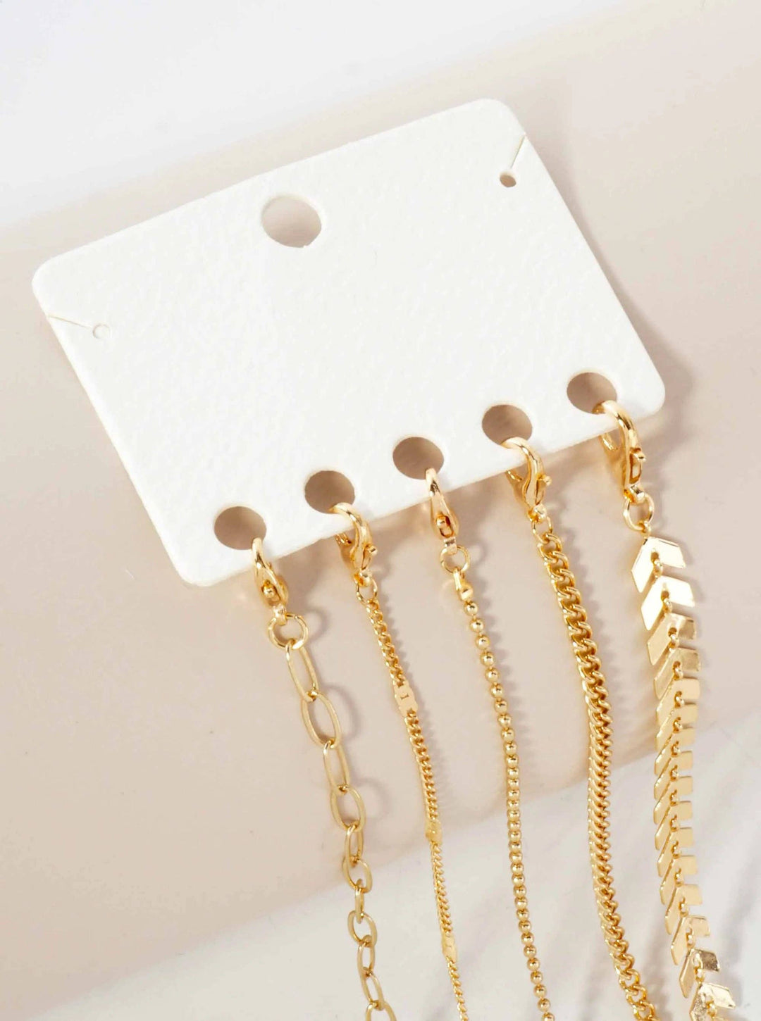 5-Piece Layered Stackable Chain Bracelet Set AB1517