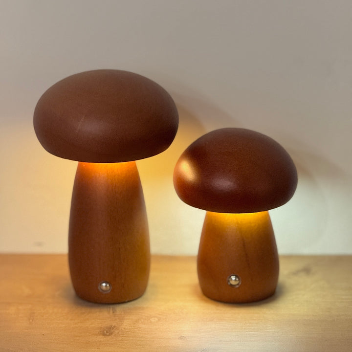 Wooden Mushroom Lamp