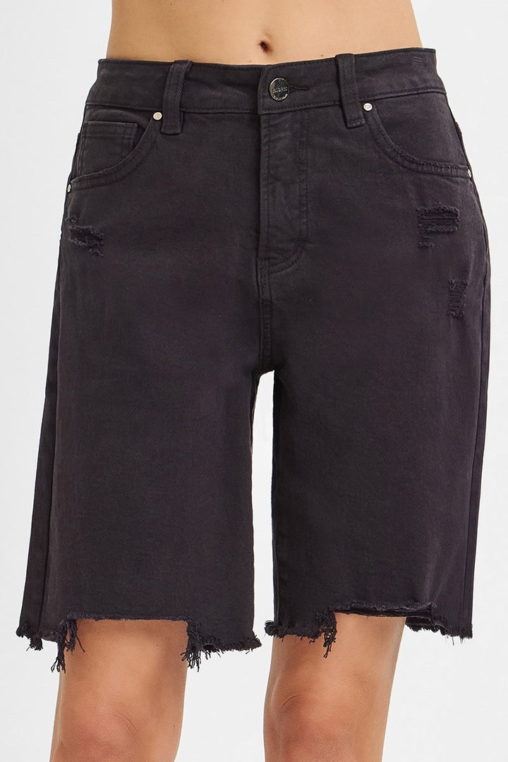 Relaxed Bermuda Black Shorts