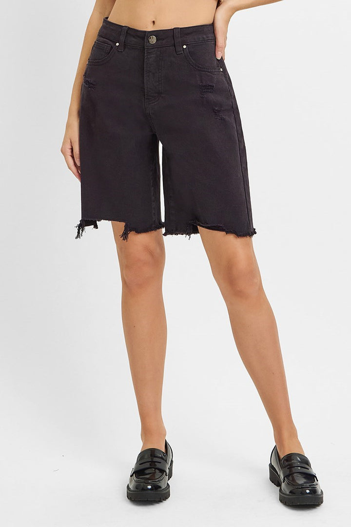 Relaxed Bermuda Black Shorts