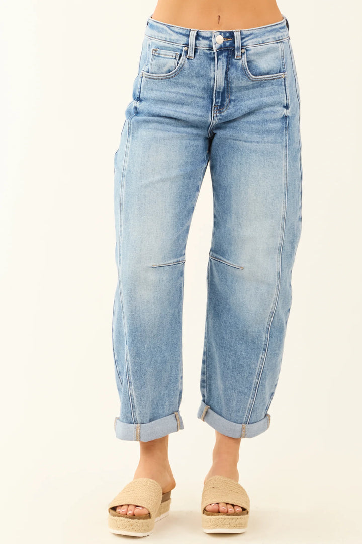 RISEN HIGH RISE BARREL JEANS