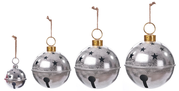 Silver Metallic Stars Bell Hang