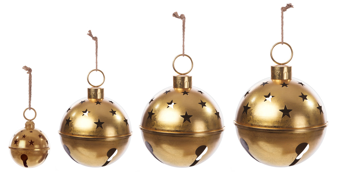 Gold Metallic Stars Bell Hang