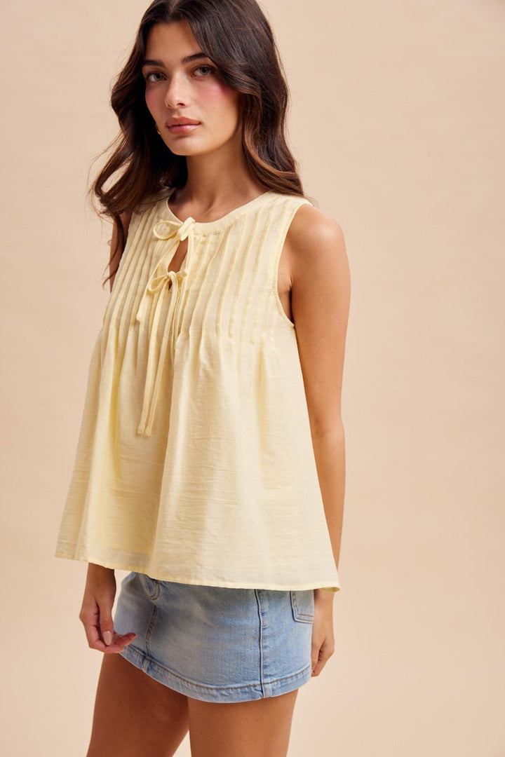 Pintuck Cotton Blouse