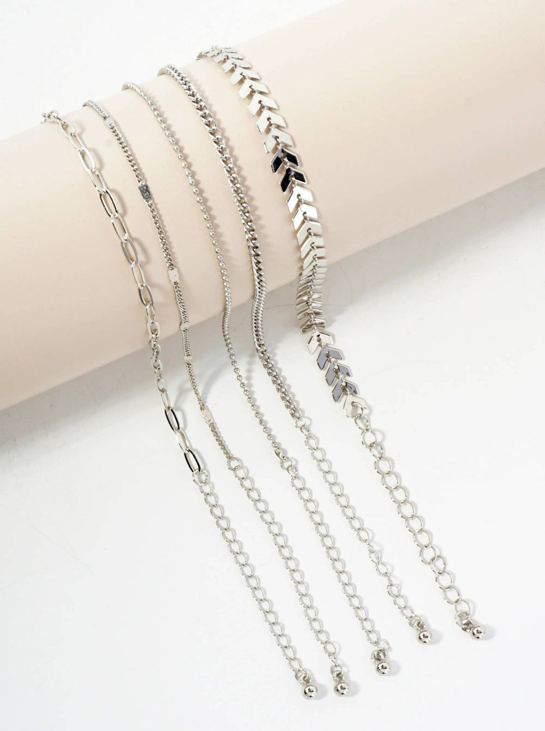 5-Piece Layered Stackable Chain Bracelet Set AB1517