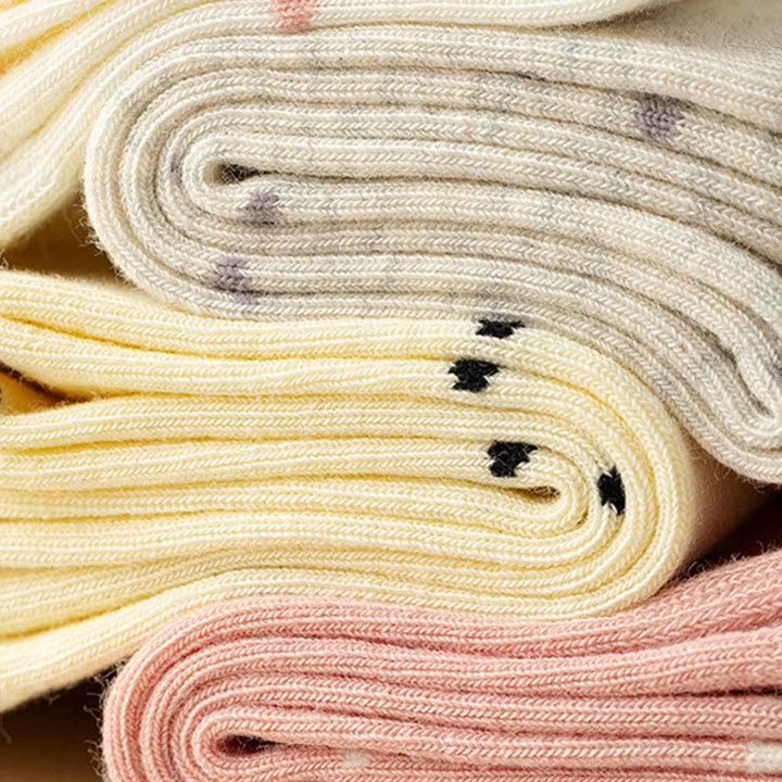 Polka Dot Pattern Ruffle Crew Socks For Womens_CWMS1394