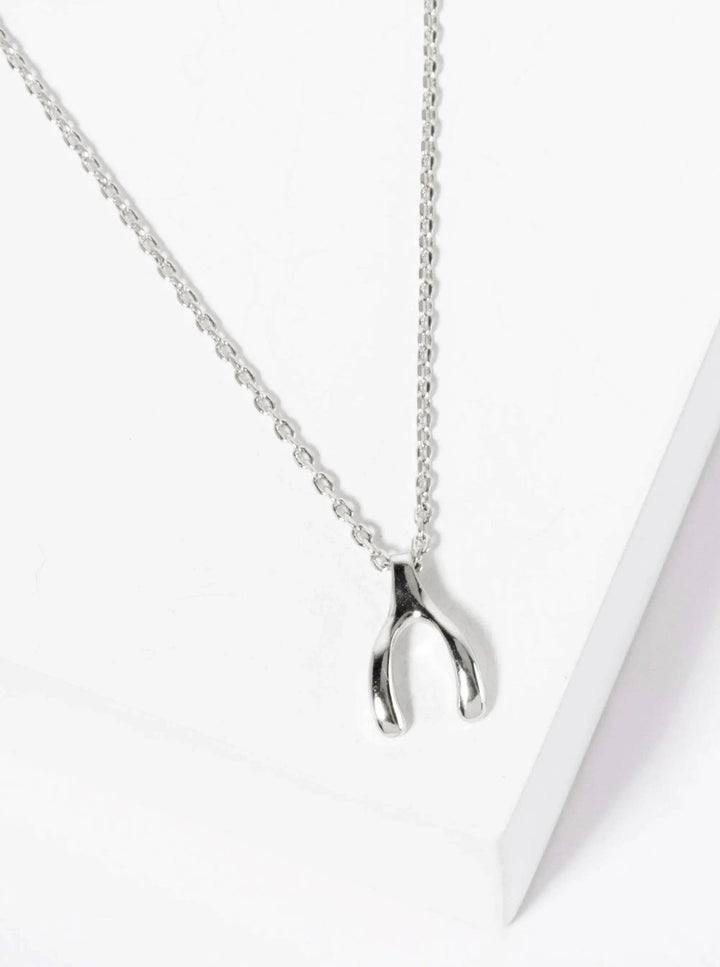 18K Gold-Dipped Wishbone Pendant Necklace