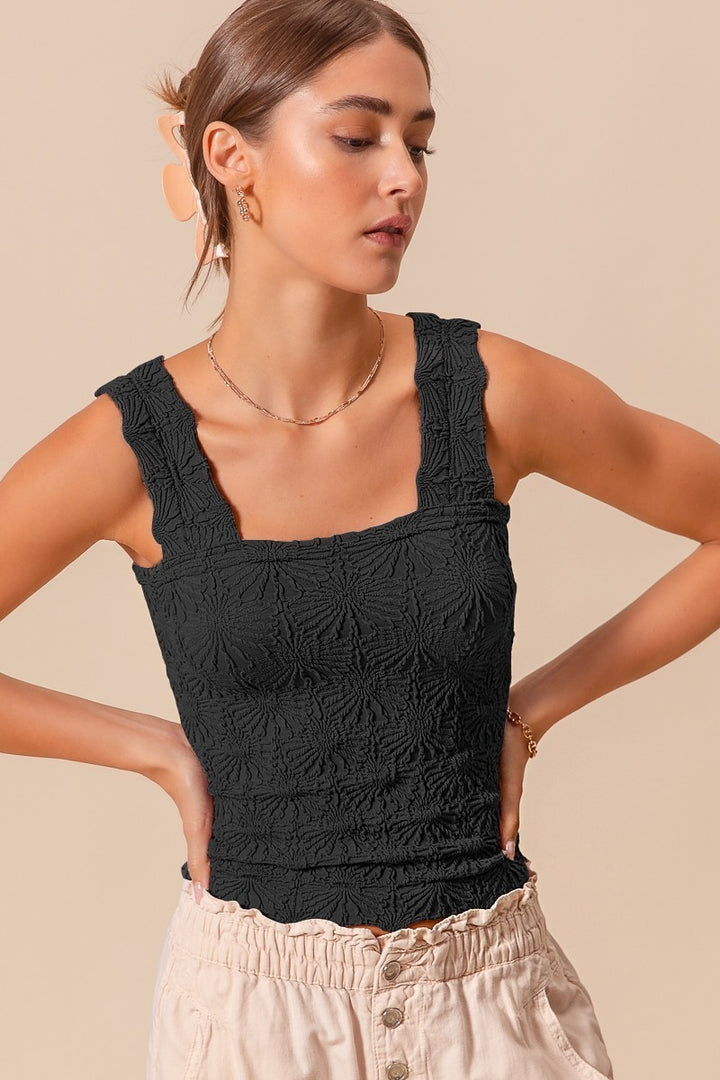 Floral Jacquard Seamless Tank Top