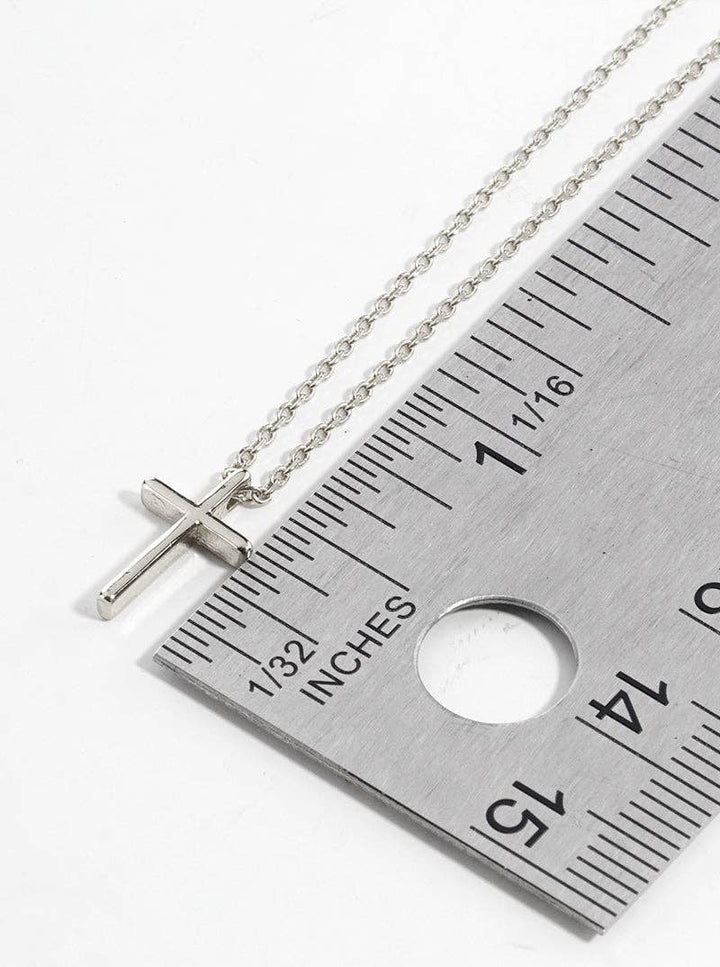 18K Gold Dipped Dainty Cross Pendant Necklace