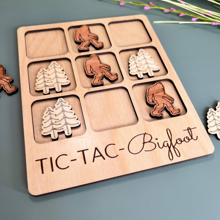 Bigfoot Tic-Tac-Toe Game - Sasquatch Gift - Customizable