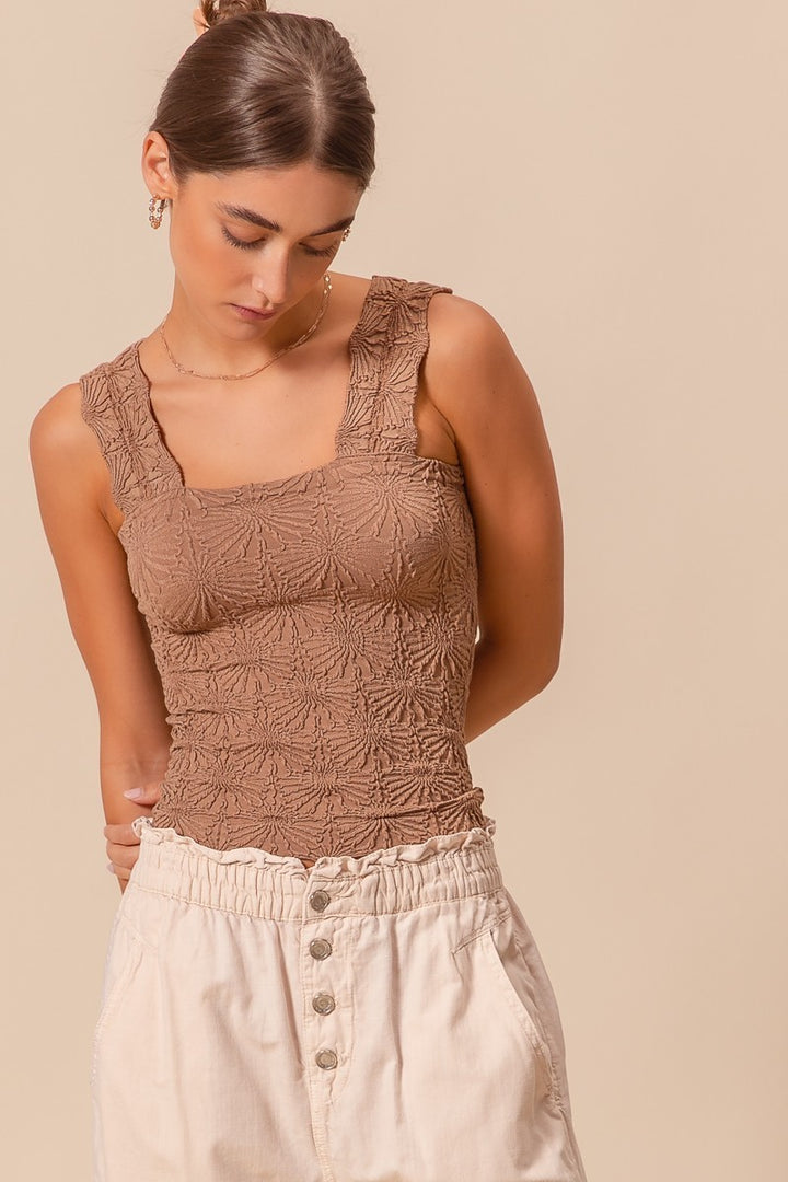 Floral Jacquard Seamless Tank Top