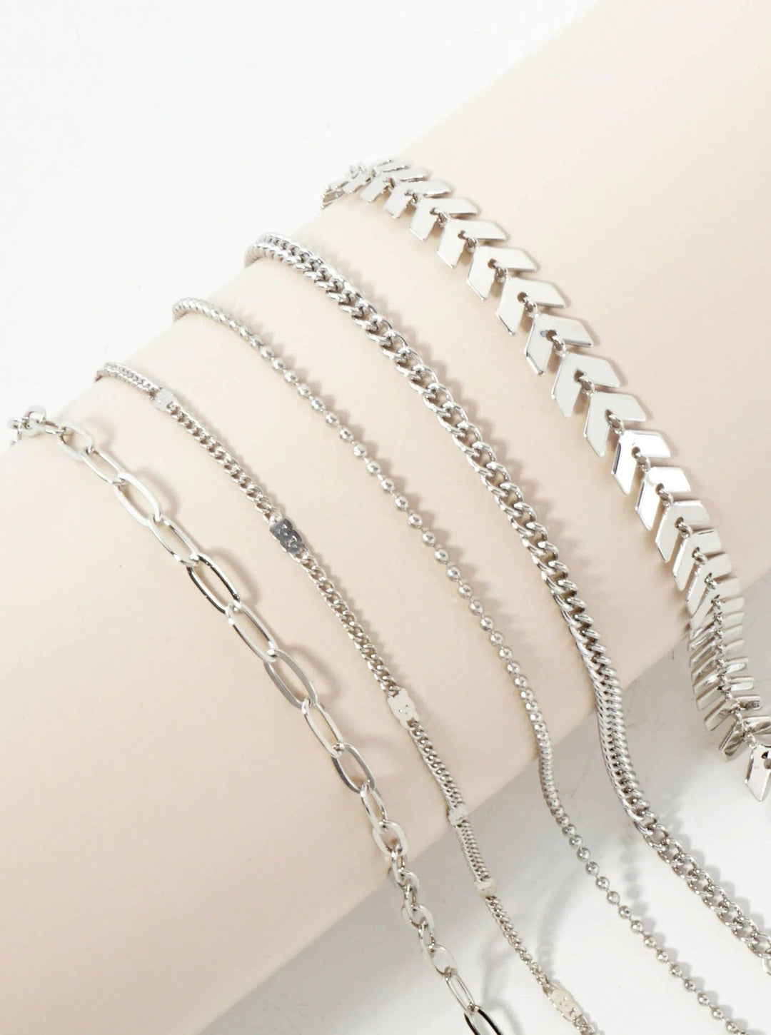 5-Piece Layered Stackable Chain Bracelet Set AB1517
