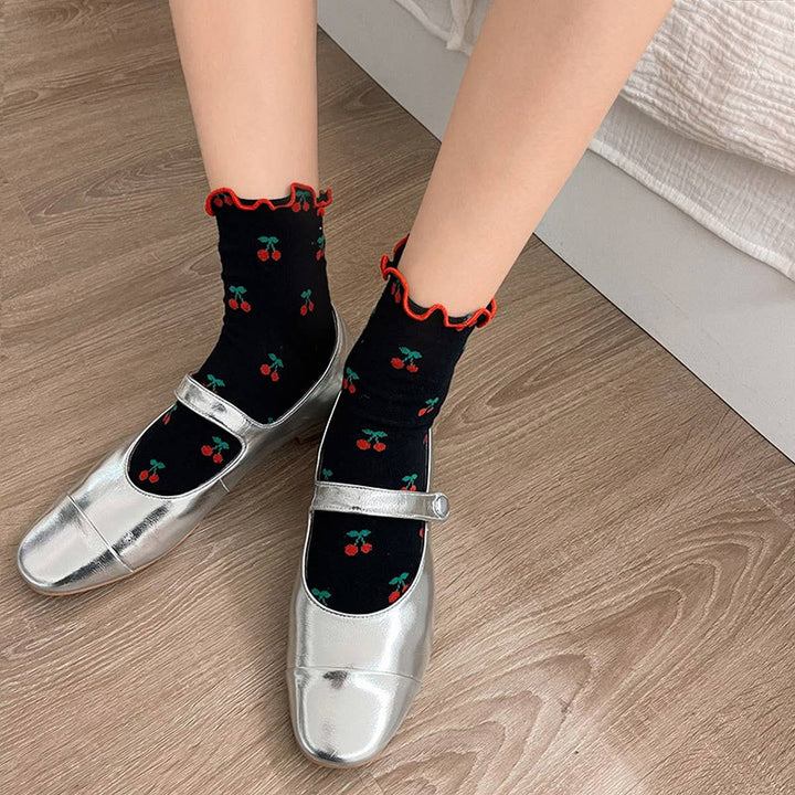 NEW ARRIVAL FOR WOMEN CUTE CHERRY COTTON SOCKS_CWMS0422