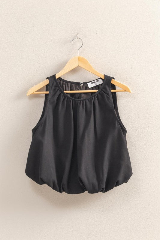 Sleeveless Bubble Hem Top