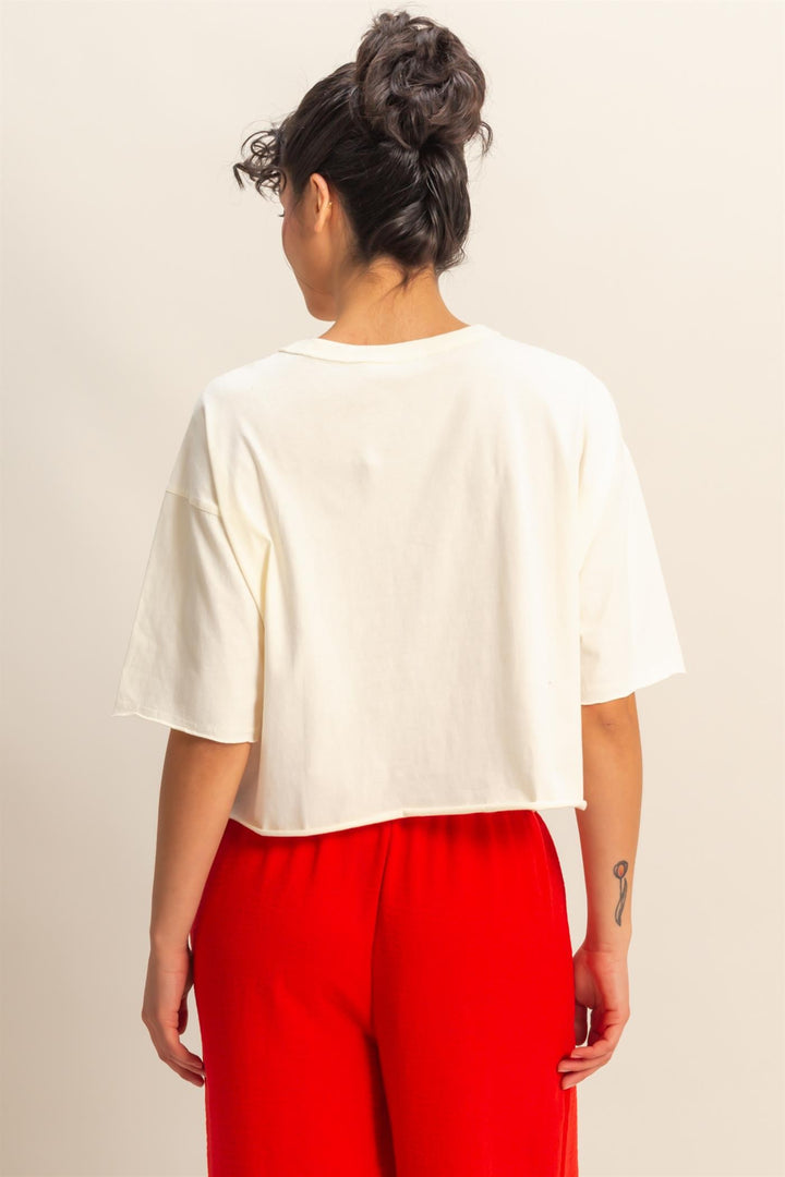 Drop Shoulder Crew Neck Wide Fit Tee