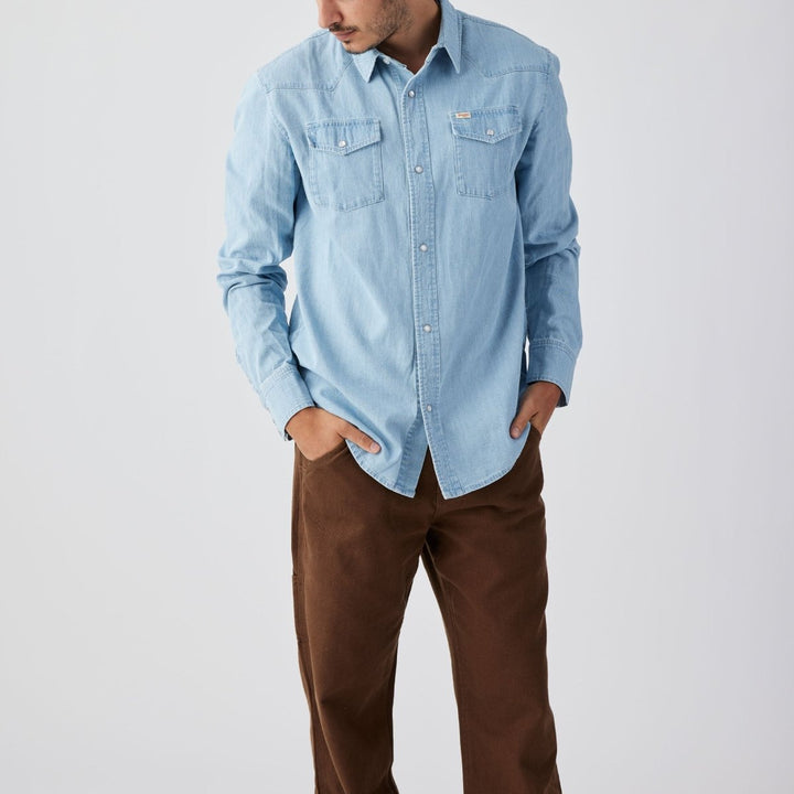 Seager Reagan Pearl Snap Light Wash